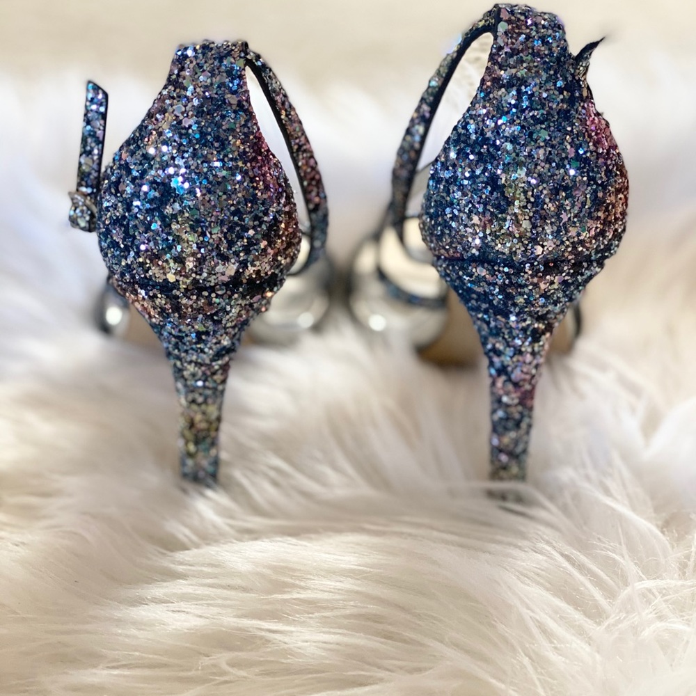 Steve Madden Silver Glitter Strap Heel - Picture 5 of 5